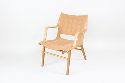 Danish Modern Leather 'Ax' Chair, Peter Hvidt & Orla Molgaard-Nielsen