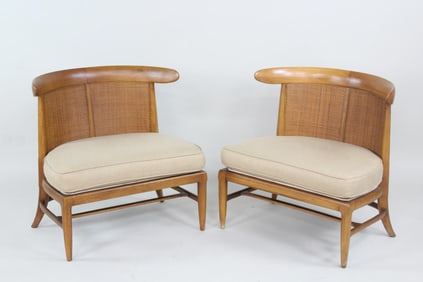 Pair of John Lubberts & Lambert Mulder Caned Slipper Chairs, Tomlinson