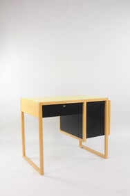 Bauhaus Josef Albers Oak & Glass Writing Desk, Authorized Re-edition