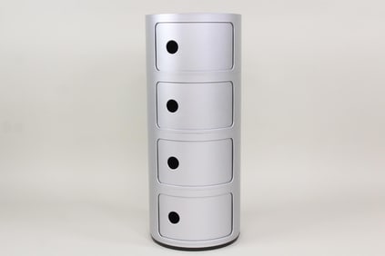 Postmodern Anna Castelli for Kartell 'Componibili' Silver Storage Cabinet