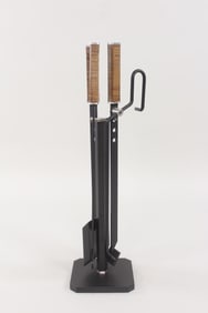 Afra & Tobia Scarpa Conmoto Steel & Wood Fireplace Tool Set