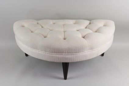 Hollywood Regency Demilune Tufted Ottoman, Edward Wormley for Dunbar