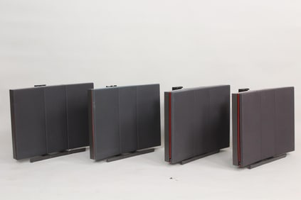 Set of 4 Bang & Olufsen Beovox Red Line Speakers with Stands