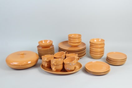 Lot of 49 Iroquois Casual China Dishes by Russel Wright, Mid-Century Modern