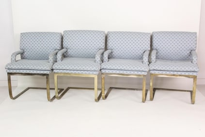 Set of 4 Mid-Century Modern Milo Baughman Style Cantilever Chairs