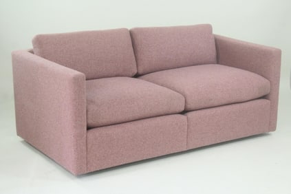 Mid-Century Modern Mauve Cubist Loveseat Sofa, Charles Pfister for Knoll