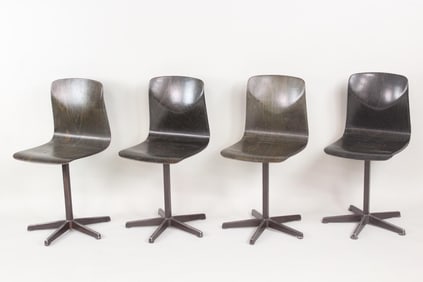 Set of 4 Mid-Century "Thur-Op-Seat" Chairs, Pagholz West Germany