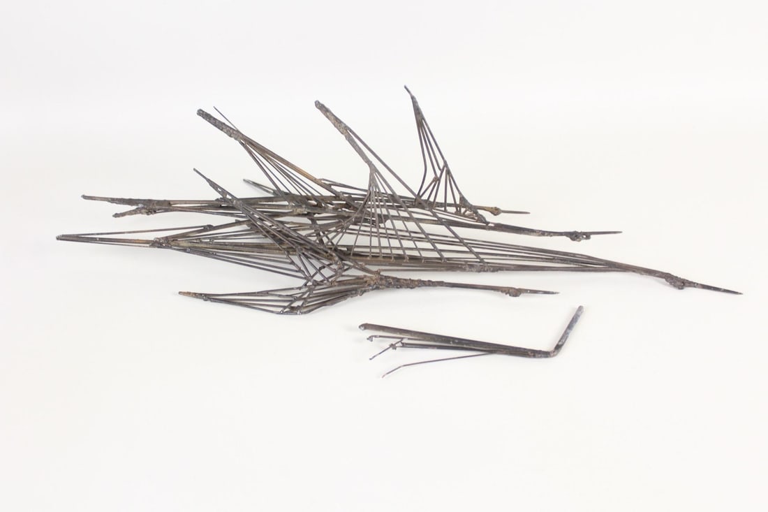 Brutalist Welded Metal Faux Bois Wall Sculpture (1 of 9)