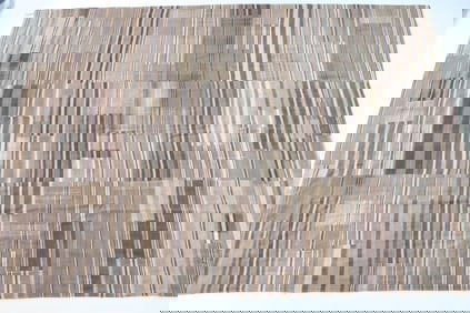 11.5 x 8 Hand Woven Brown Striped Patchwork Kilim Rug
