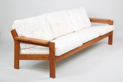 Danish Mid-Century Modern Teak Paddle Arm Sofa
