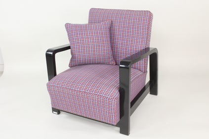Art Deco Lacquered Wood Bentwood Arm Club Chair