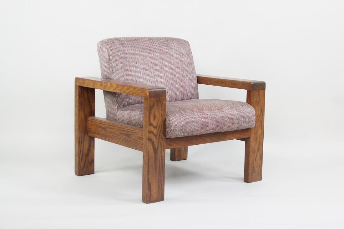 Mid-Century Modern Scandinavian Cubist Wooden Armchair (1 of 10)