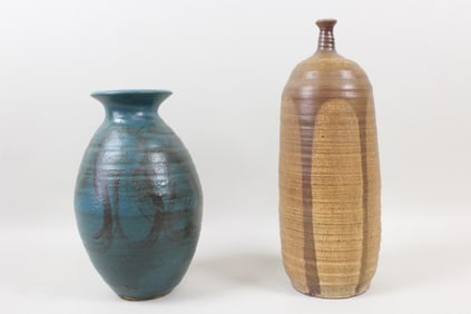 Pair of Mid-Century Modern Studio Pottery Vases
