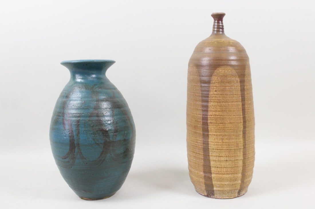 Pair of Mid-Century Modern Studio Pottery Vases (1 of 12)