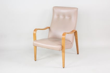 Mid-Century Modern Thonet Bentwood & Vinyl Armchair