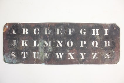 Industrial Brass Alphabet Lettering Sign Stencil