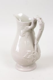 Ceramic Pitcher with Grape Vine Motif, T.J.&J Mayer