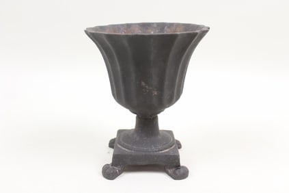 Cast Iron Miniature Urn Planter, Scalloped Edge