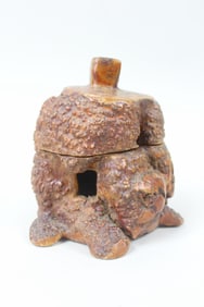 Primitive Burled Wood Fairy House with Lid