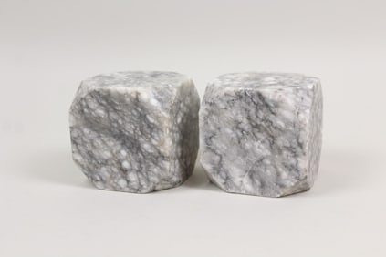 Pair of Minimalist Marble Bookends