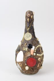 Folk Art Memory Jug Bottle