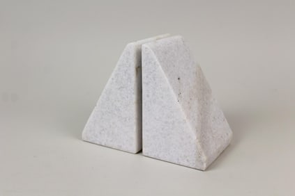 Pair of Marble Minimalist Bookends