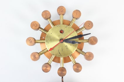 Machine Age Mixed Metal Starburst Wall Clock, General Electric