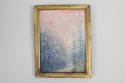 Gilt Framed Expressionist Landscape Painting