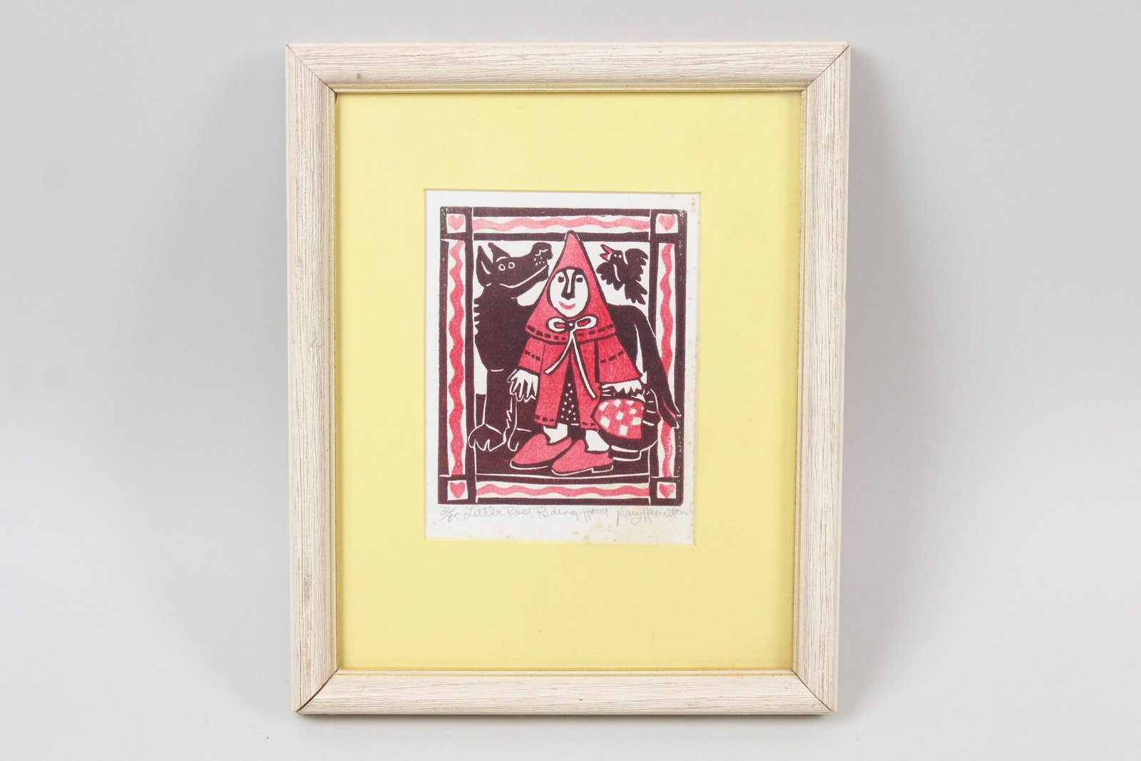 Little Red Riding Hood & Wolf Block Print, Mary Hamilton (1 of 7)