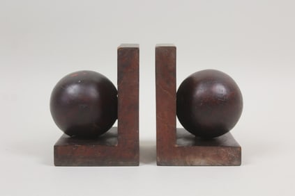 Pair of Burl Orb Bookends
