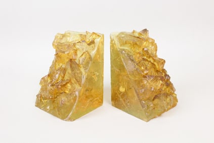 Pair of Mid-Century Resin Rock Candy Bookends