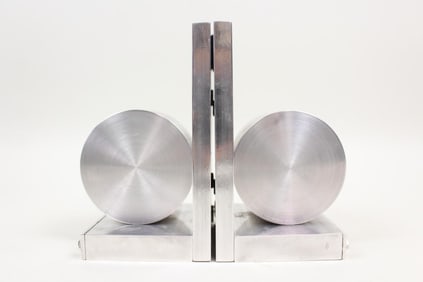 Pair of Modernist Aluminum Bookends