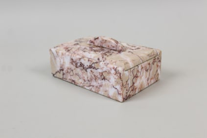 Carved Pink Marble Trinket Box