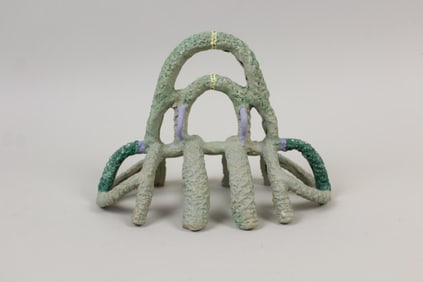 Abstract Clay Sculpture, Green Rib Cage Spider