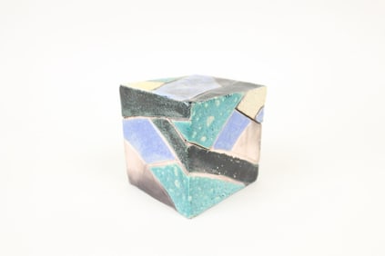 Mid-Century Modern Raku Style Ceramic Box