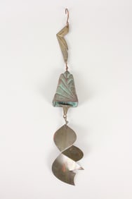 Hanging Brass Wind Chime Bell, Paolo Soleri Style