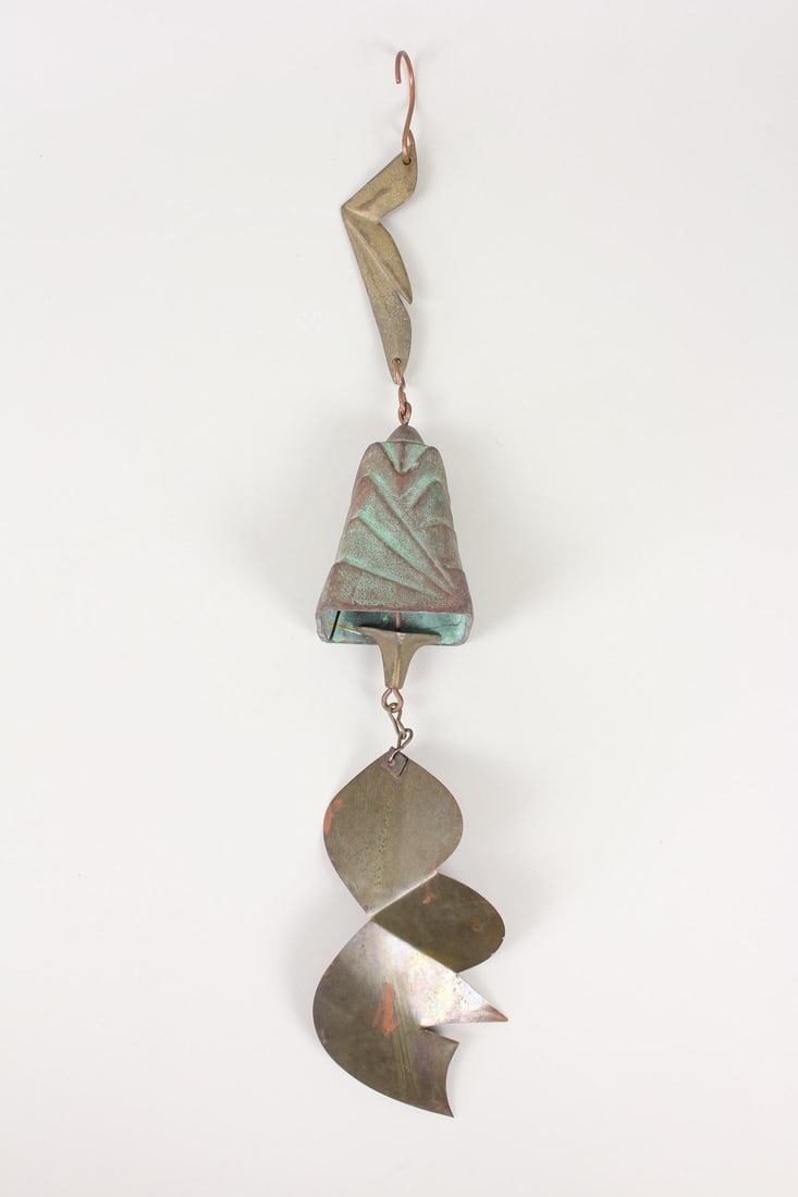 Hanging Brass Wind Chime Bell, Paolo Soleri Style (1 of 7)