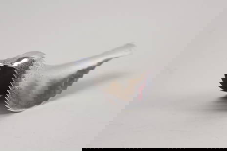 Allan Adler Sterling Silver Bird Desk Ornament: Allan Adler Sterling Silver Bird Rocking Desk Ornament. Lovely little silver bird rocks back and forth and is marked by the Hollywood silversmith Allan Adler Watchmaker. Inscribed on the sideTo Annie