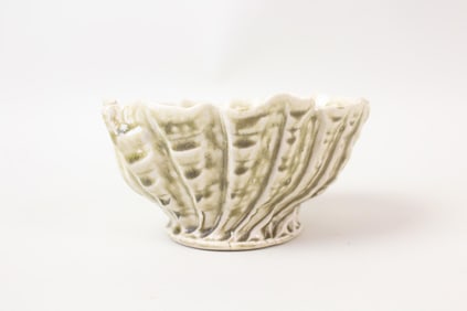 Signed Abstract Shell Shaped Ceramic Bowl, William Brouillard