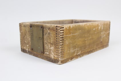 Wooden Storage Box with Brass "Waltham" Plaque