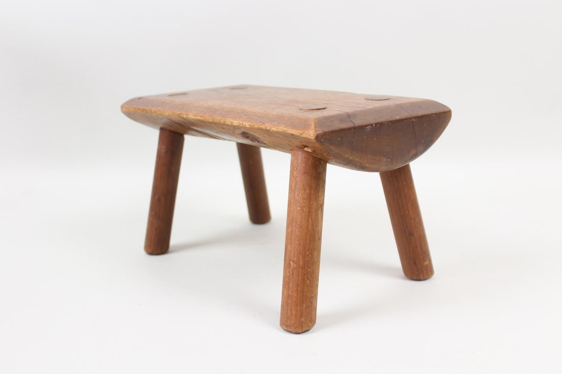 Primitive Miniature Wooden Foot Stool (1 of 9)