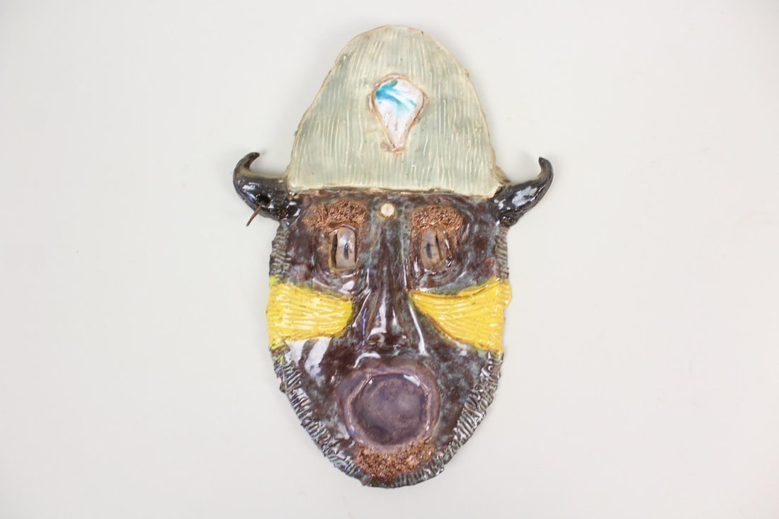 Horned Ceramic Wall Sculpture (1 of 8)