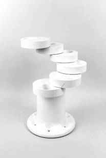Giancarlo Piretti Pluvium Umbrella Stand: Giancarlo Piretti for Castelli White Pluvium Umbrella Stand. Hinged plastic rings open individually to accommodate up to six umbrellas. Marked Anonima Castelli Bologna Italy Designer Piretti on unders