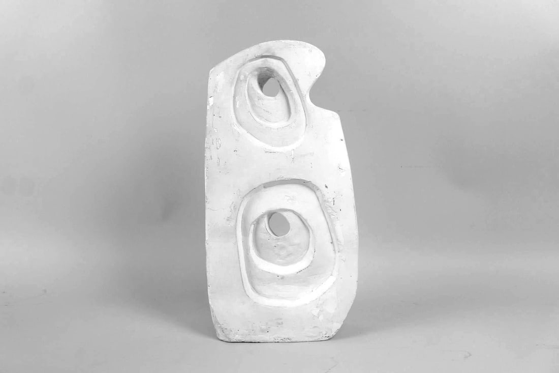 Biomorphic Abstract White Plaster Sculpture (1 of 14)