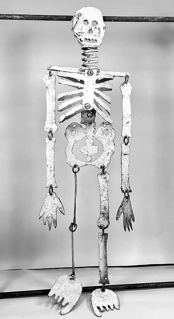 Large Metal Folk Art Skeleton Sculpture (1 of 19)