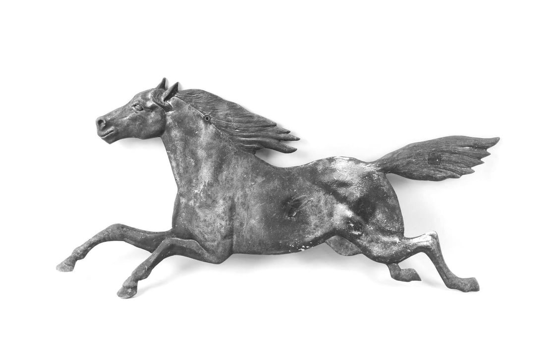 Large Black Aluminum Running Horse Weathervane (1 of 8)