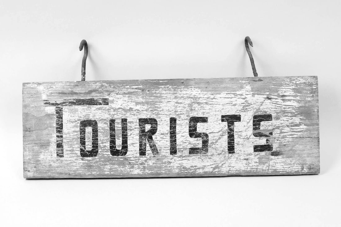 Tourists Wooden Hanging Sign (1 of 12)