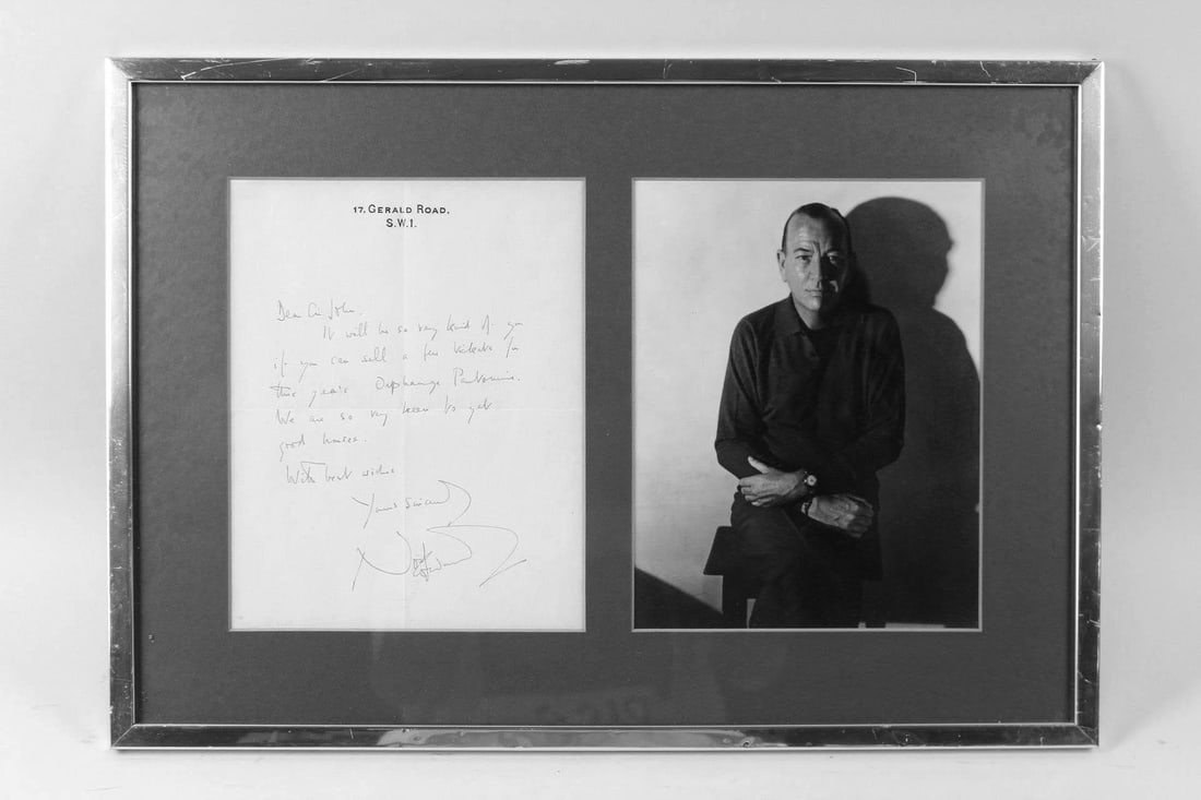 Signed & Framed Noel Coward Letter & Portrait Photograph (1 of 11)