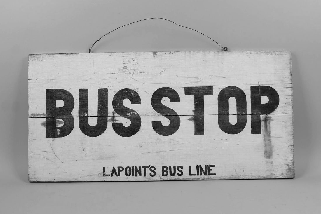 BUS STOP Sign, La Point's Bus Line, Adirondacks (1 of 10)