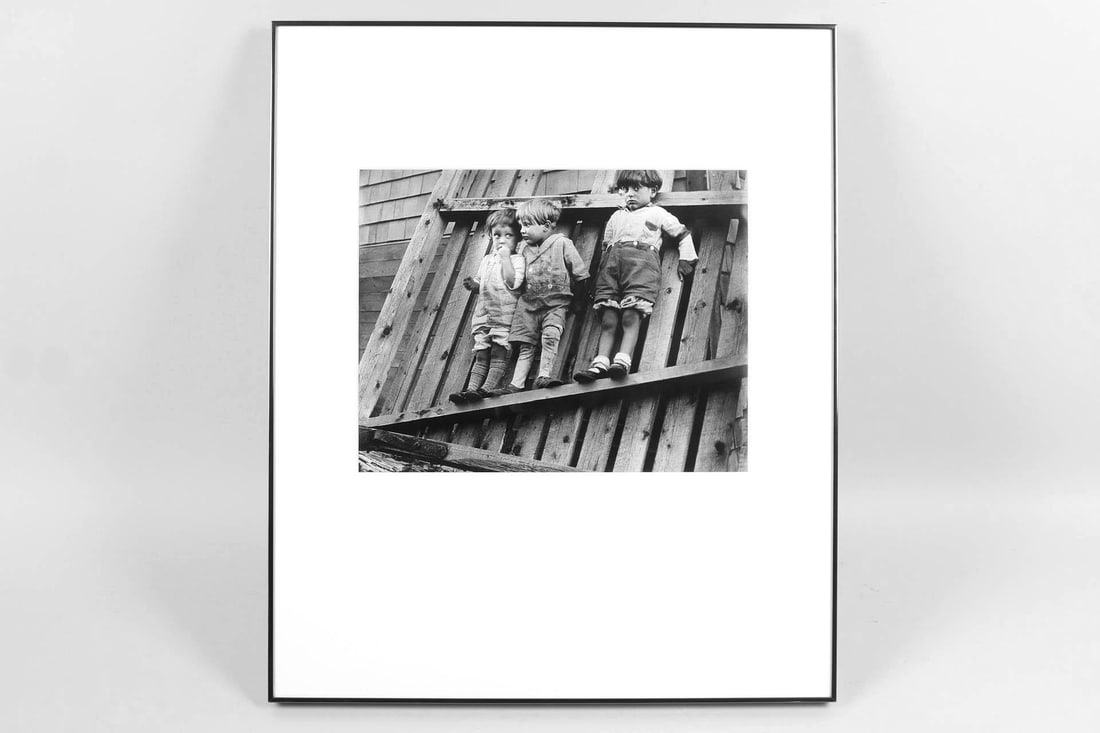 Herbert B. Turner Early 20th C B&W Photograph, 3 On a Gate (1 of 7)